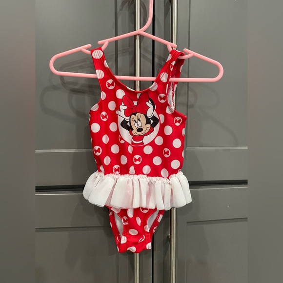 Adorable Minnie Mouse One Piece with Attached Tutu - Picture 1 of 3